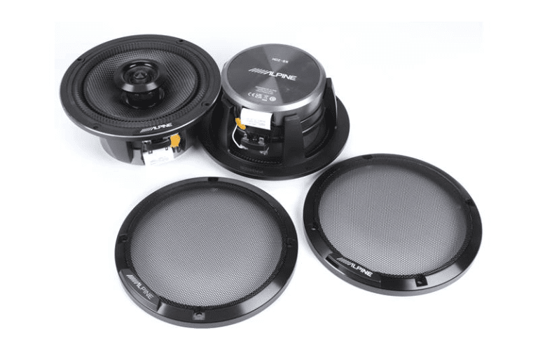 Alpine car speakers and grilles set.