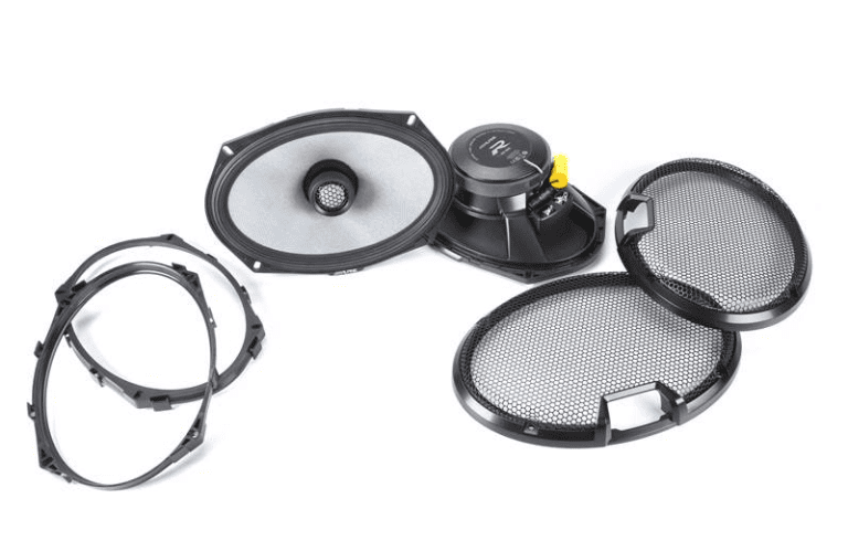 Car audio speaker components and grilles set