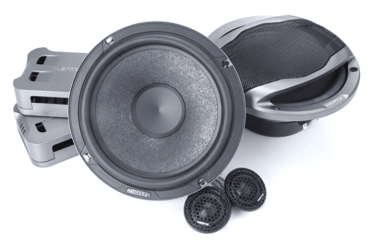 Car audio speaker set with tweeters