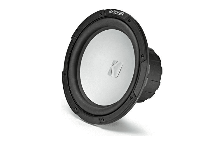 Black and silver car subwoofer speaker
