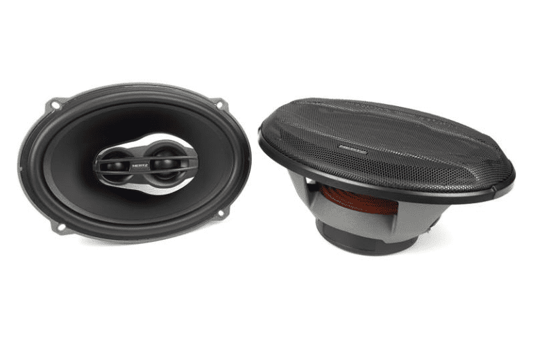 Car speakers with black grill design