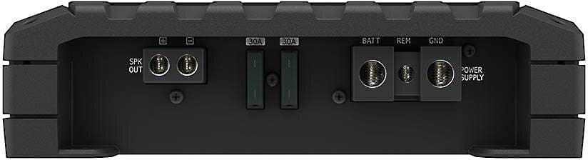 Black car amplifier with multiple connections