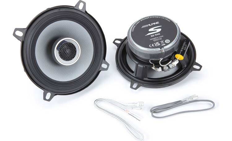 Car speakers with wires and connectors.
