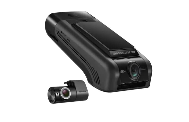 4K dash cam system with small secondary camera.