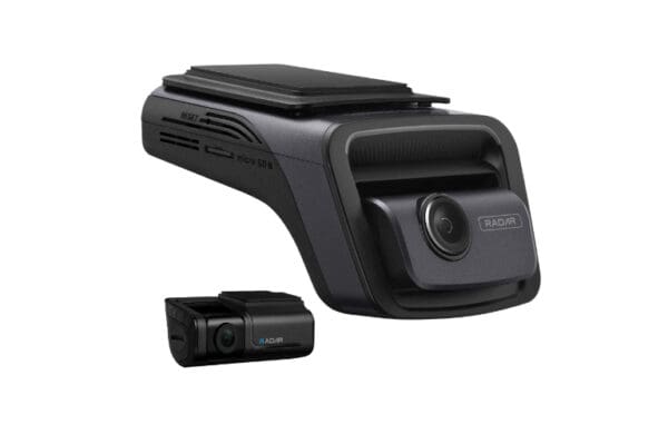 Advanced car dashboard camera system with dual lenses.