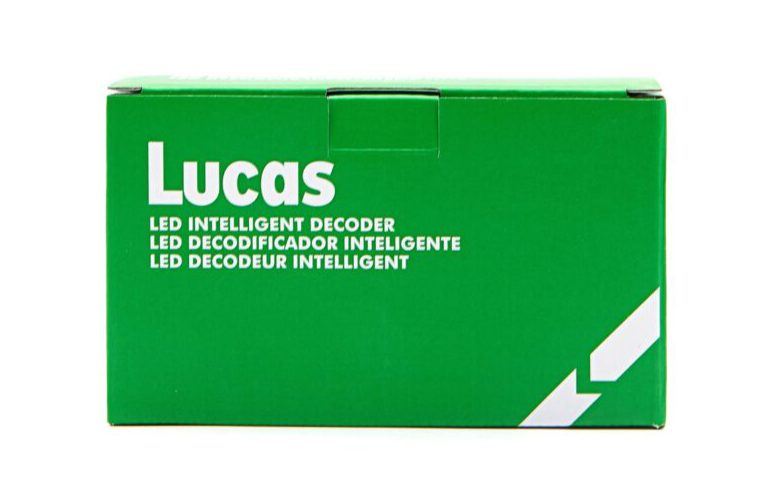 Lucas LED Intelligent Decoder packaging box.